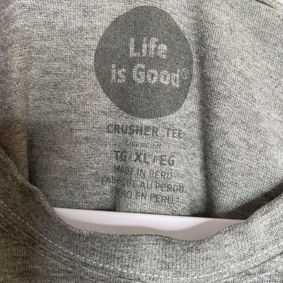 Life Is Good Grey Graphic Crusher Tee Classic Fit Mountain Bike Trail Ride XL - Picture 4 of 11